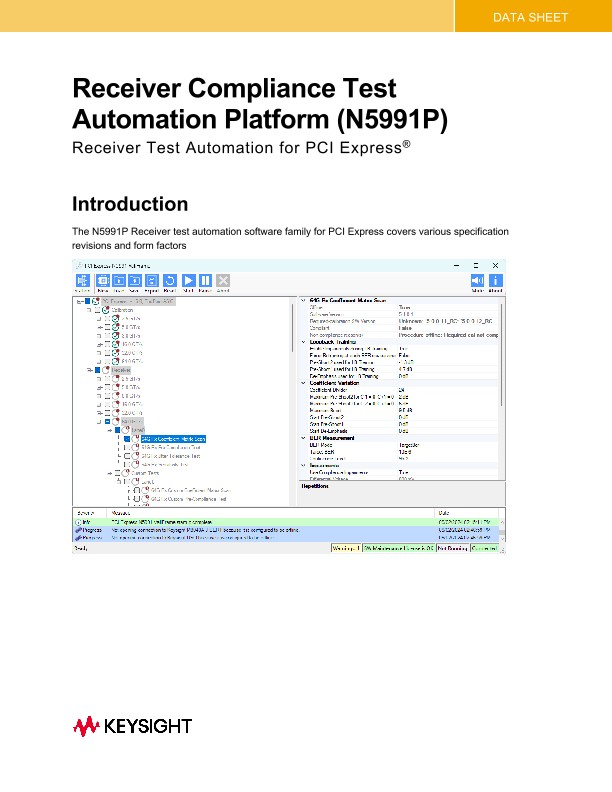 N5991 Receiver Compliance Test Automation Platform