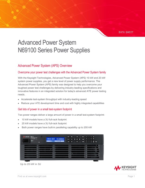 Advanced Power System N69100 Series Power Supplies