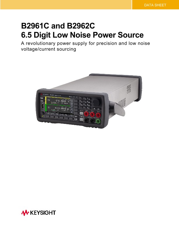 B2961C and B2962C 6.5 Digit Low Noise Power Source