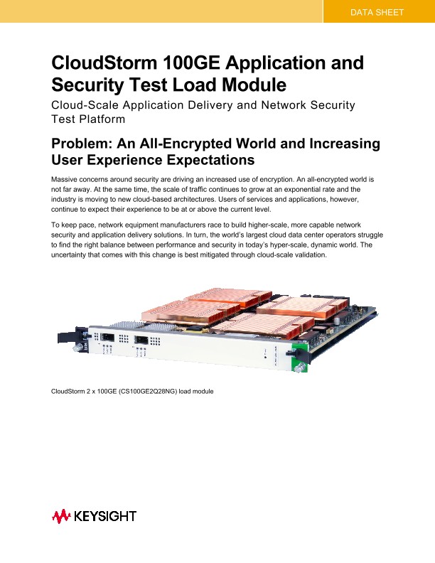 CloudStorm 100GE Application and Security Test Load Module