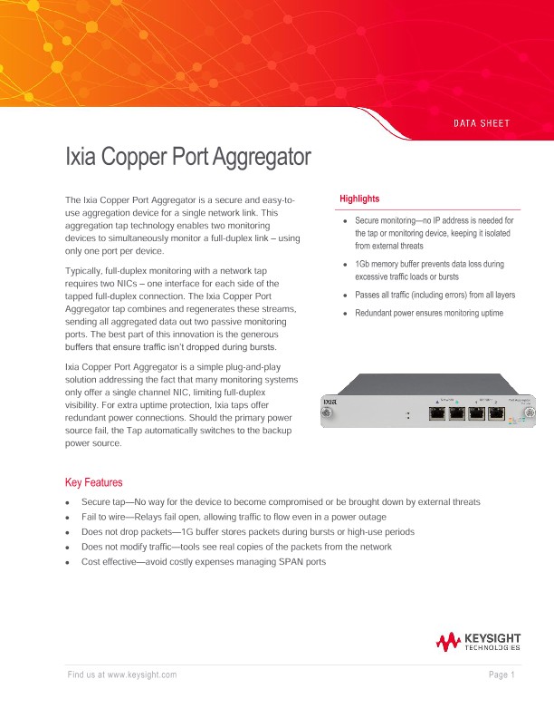 Ixia Copper Port Aggregator