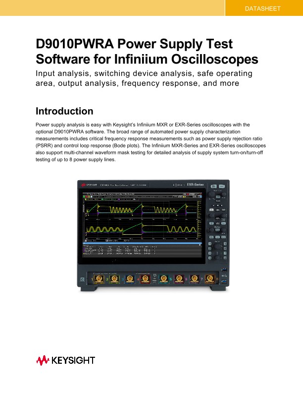 D9010PWRA Power Supply Analysis Software (Input, Switching, Output, SOA)