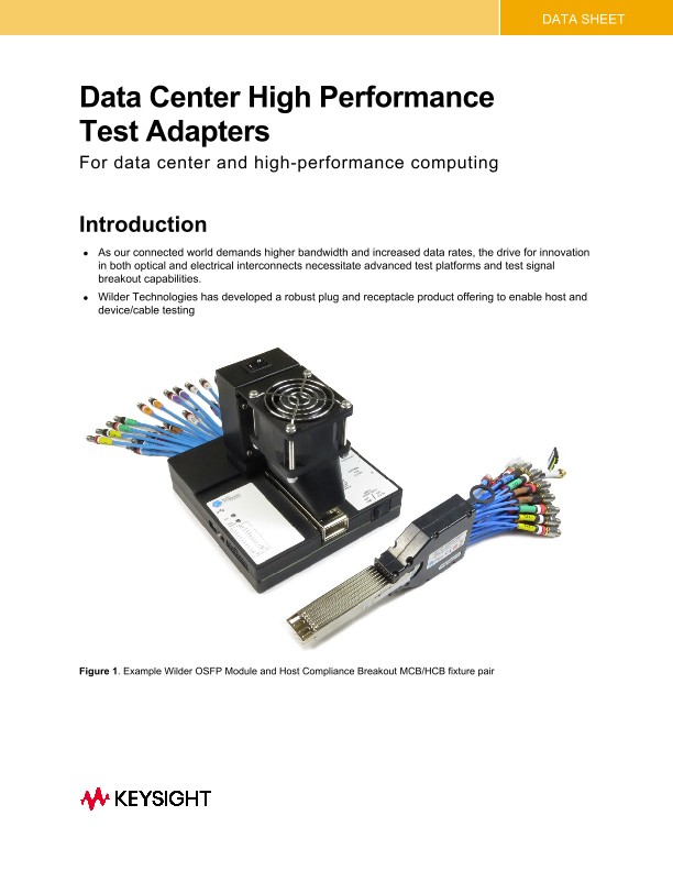 Data Center high Performance Test Adapters