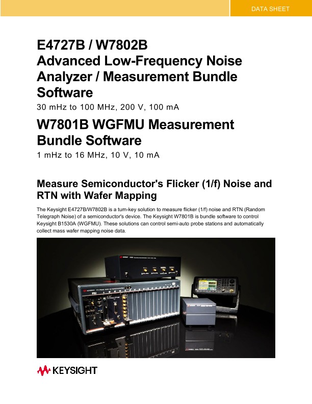 E4727B/W7802B Advanced Low-Frequency Noise Analyzer/Measurement Bundle Software