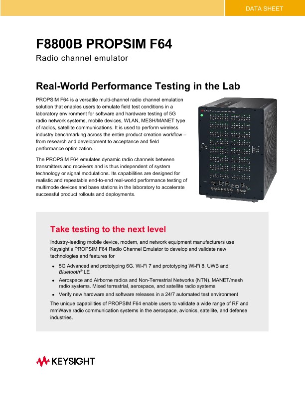 F8800B PROPSIM F64 Radio Channel Emulator