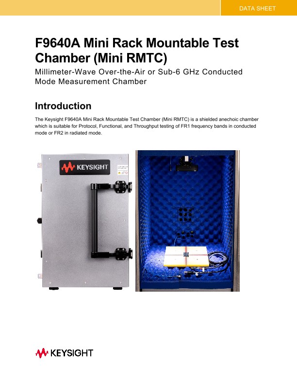 F9640A Mini Rack Mountable Test Chamber (Mini RMTC)