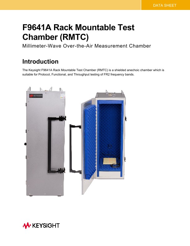 Mts Rack Chamber F9641A Rack Mounted Test Chamber (RMTC) PDF Asset Page | Keysight