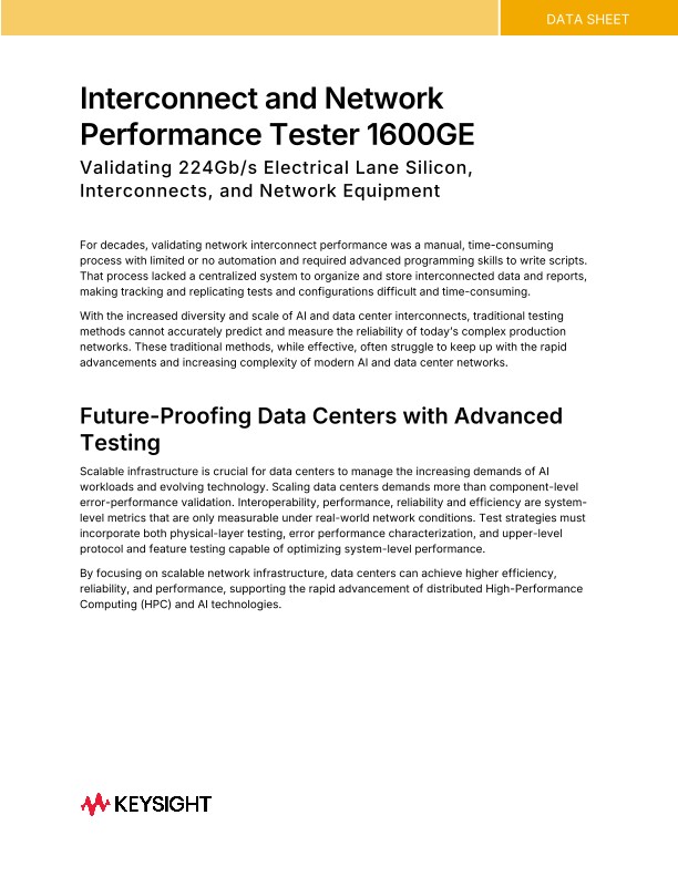 Interconnect and Network Performance Tester 1600GE