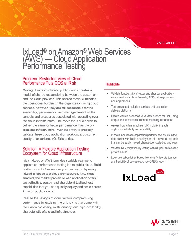 IxLoad® on Amazon Web Services (AWS)