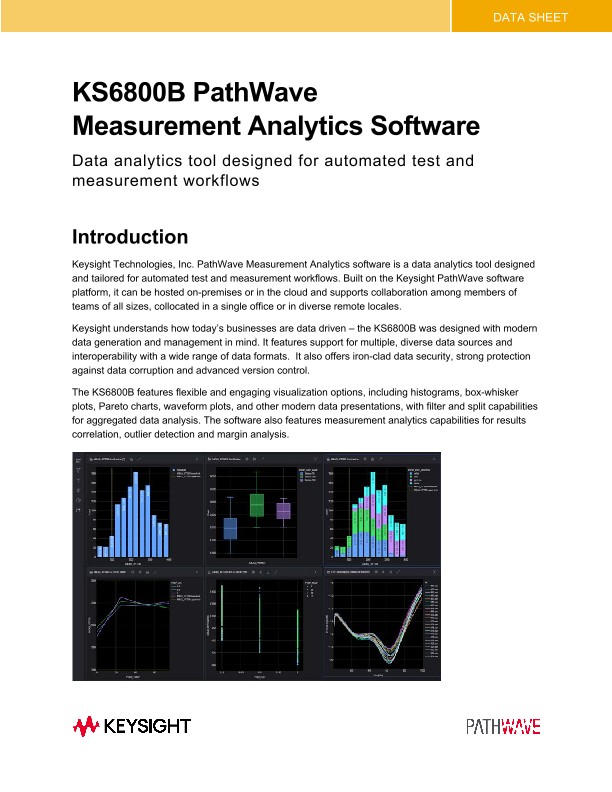 KS6800B PathWave Measurement Analytics Software