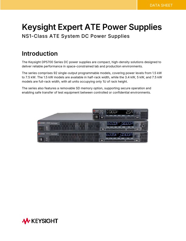 Keysight Expert ATE Power Supplies