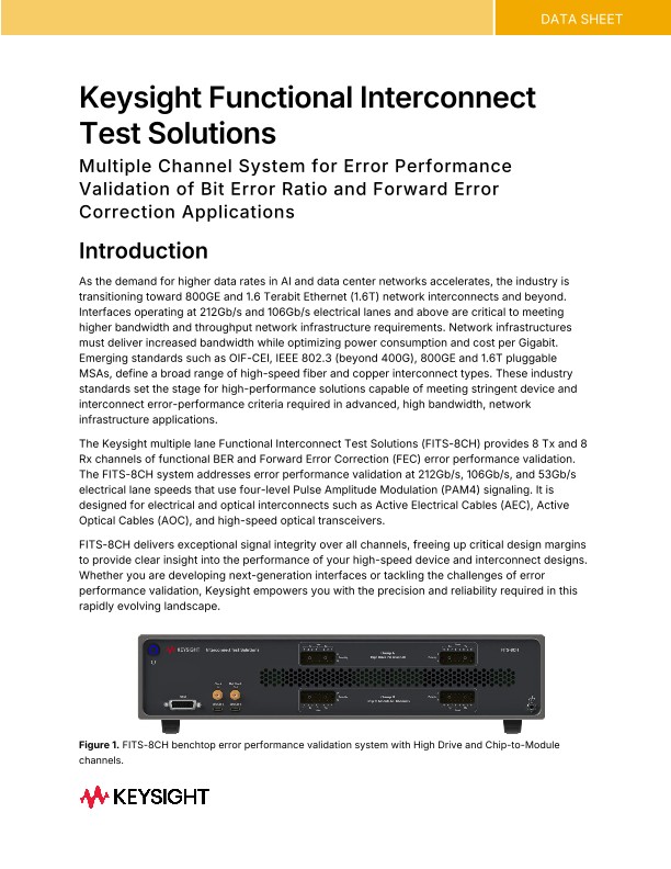 Keysight Functional Interconnect Test Solutions