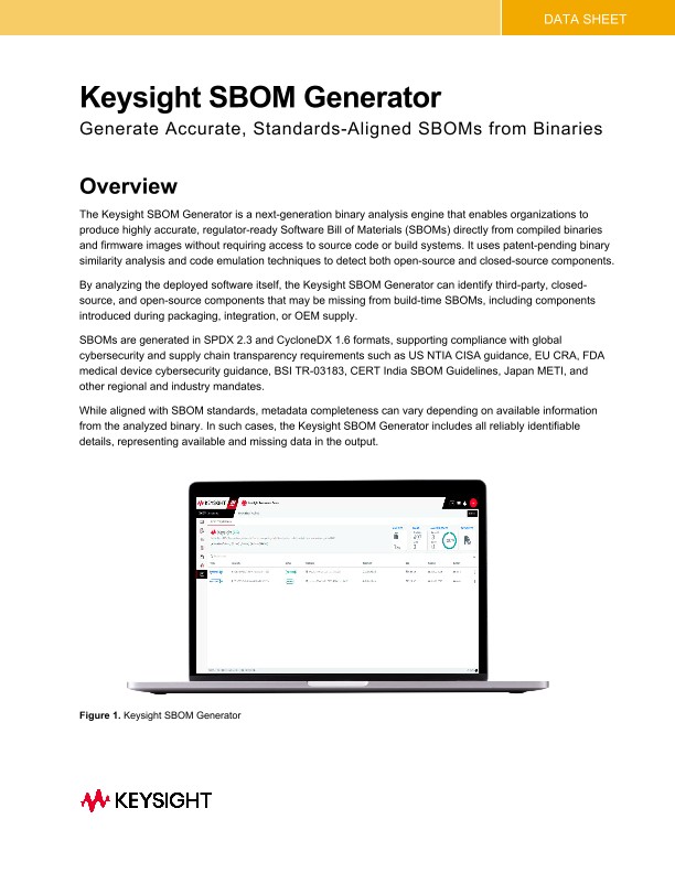 Keysight SBOM Generator