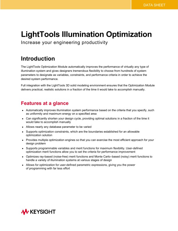 LightTools Illumination Optimization
