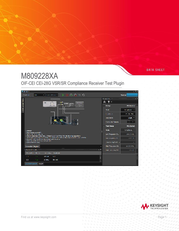 M809228XA OIF-CEI CEI-28G VSR/SR Compliance Receiver Test Plugin