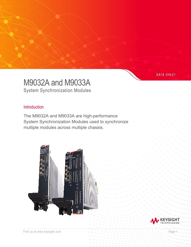 M9032A and M9033A System Synchronization Modules