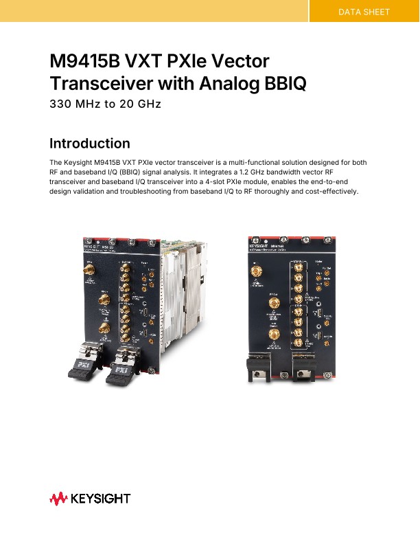 M9415B VXT PXIe Vector Transceiver with Analog BBIQ