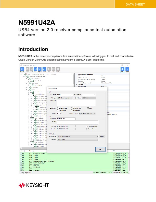 N5991U42A USB4 Version 2.0 Receiver Compliance Test Automation Software