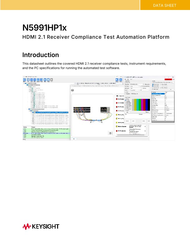 N5991HP1x HDMI 2.1 Receiver Compliance Test Automation Platform