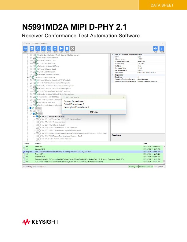 N5991MD2A MIPI D-PHY 2.1