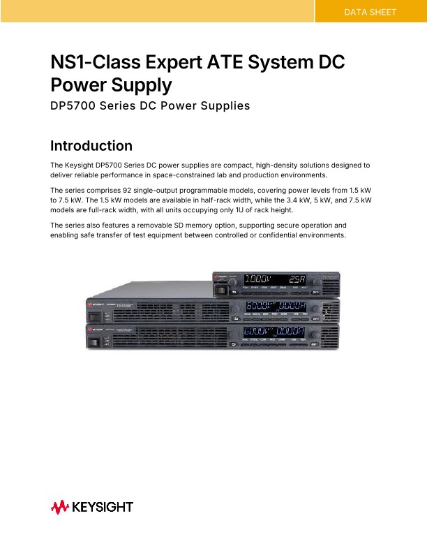 NS1-Class Expert ATE System DC Power Supply