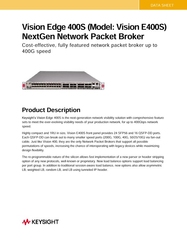 Vision Edge 400S (Model: Vision E400S) NextGen Network Packet Broker