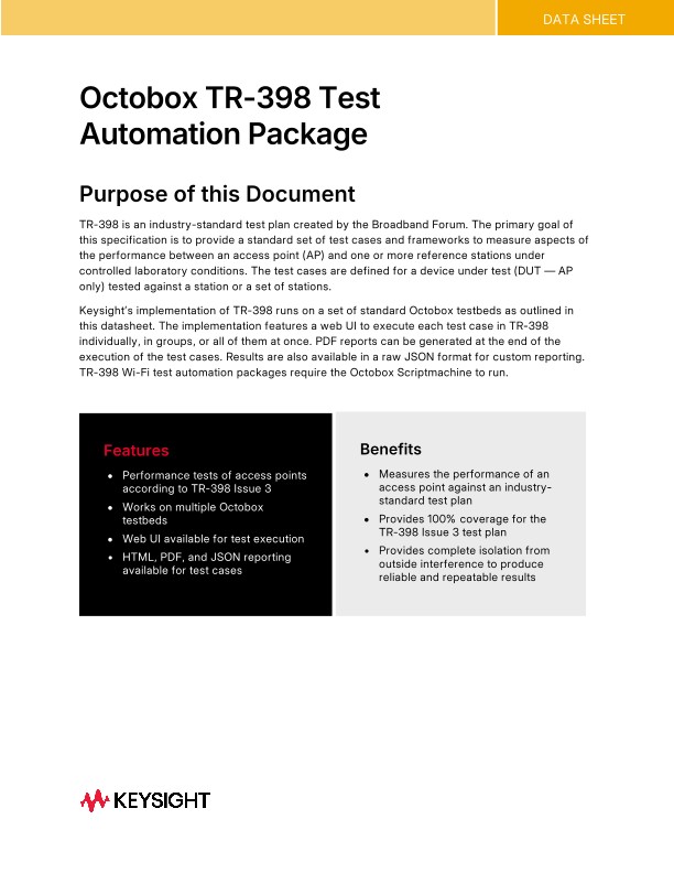 Octobox TR-398 Test Automation Package