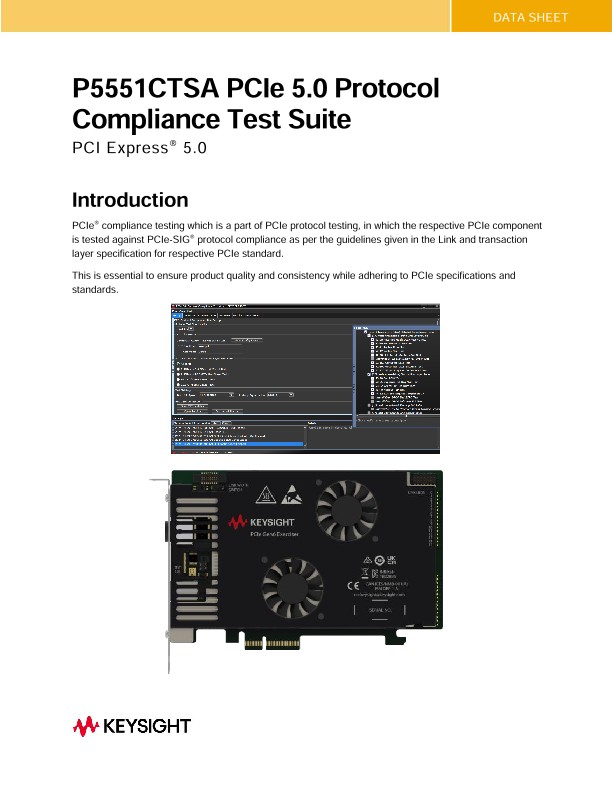 P5551CTSA PCIe 5.0 Protocol Compliance Test Suite