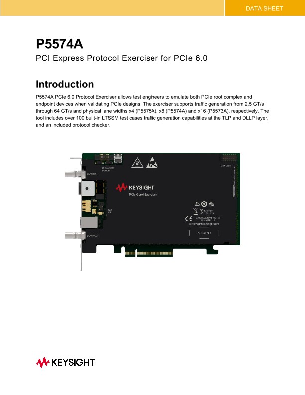 P5574A PCI Express Protocol Exerciser for PCIe 6.0