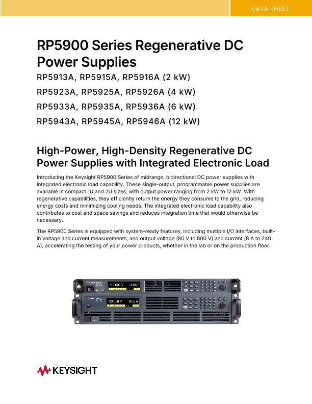 RP5900 Series Regenerative DC Power Supplies
