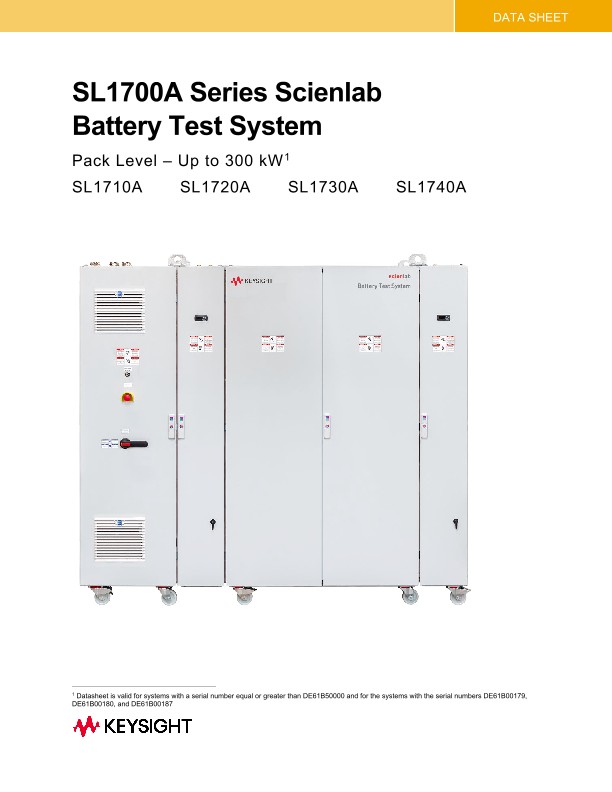 SL1700A Battery Test System Pack Level up to 300 kW