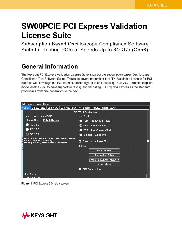SW00PCIE PCI Express Validation License Suite
