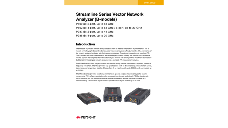 Streamline Series Vector Network Analyzer (B-models)
