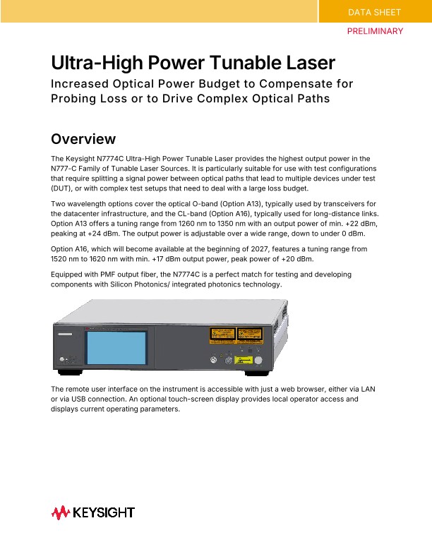 Ultra-High Power Tunable Laser