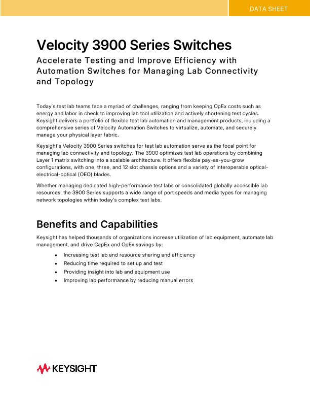 Velocity 3900 Series Switches
