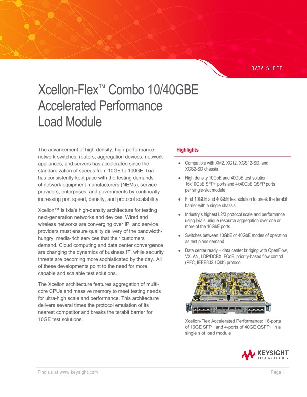 Xcellon-Flex™ Combo 10/40GBE Accelerated Performance Load Module