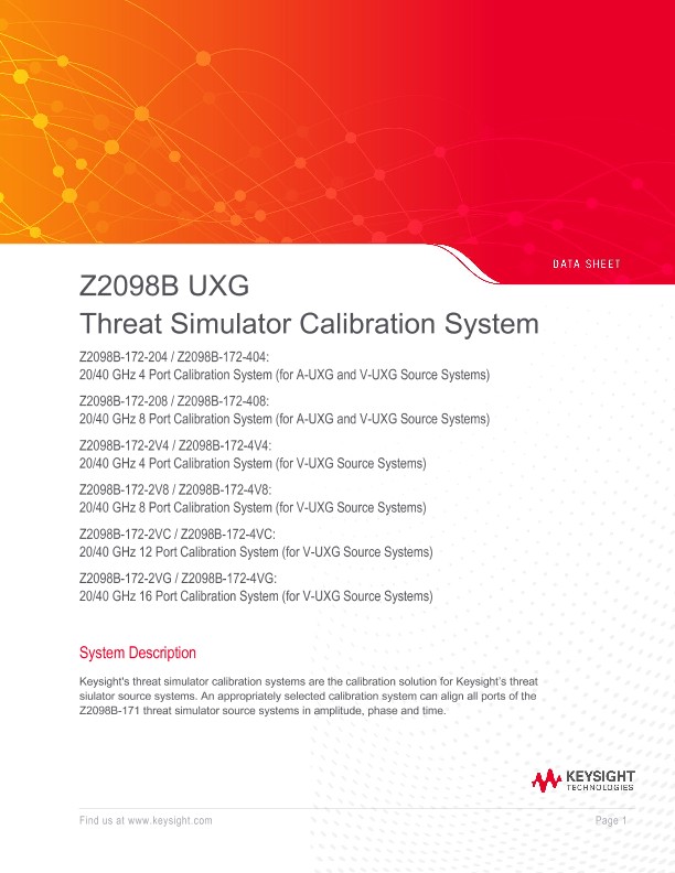 Z2098B UXG Threat Simulator Calibration System