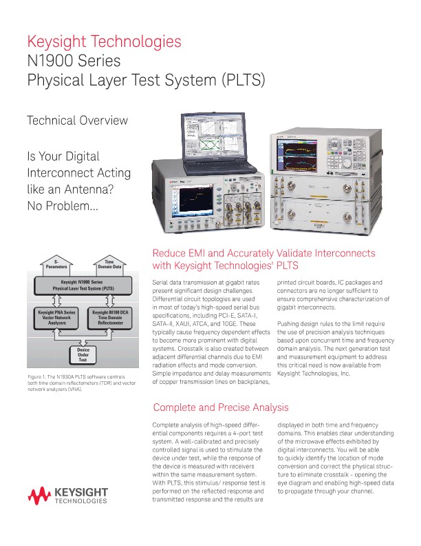 N1900 Series Physical Layer Test System (PLTS)