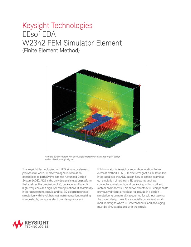 EEsof EDA W2342 FEM Simulator Element (Finite Element Method)