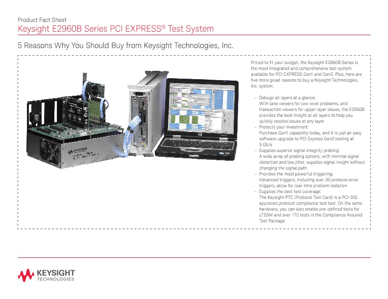 E2960B Series PCI EXPRESS® Test System