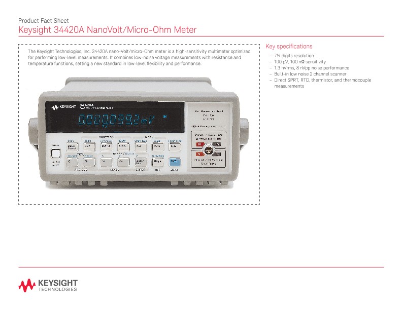 34420A NanoVolt/Micro-Ohm Meter