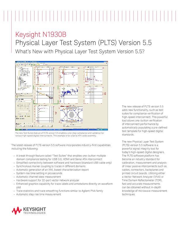 N1930B Physical Layer Test System (PLTS) Version 5.5