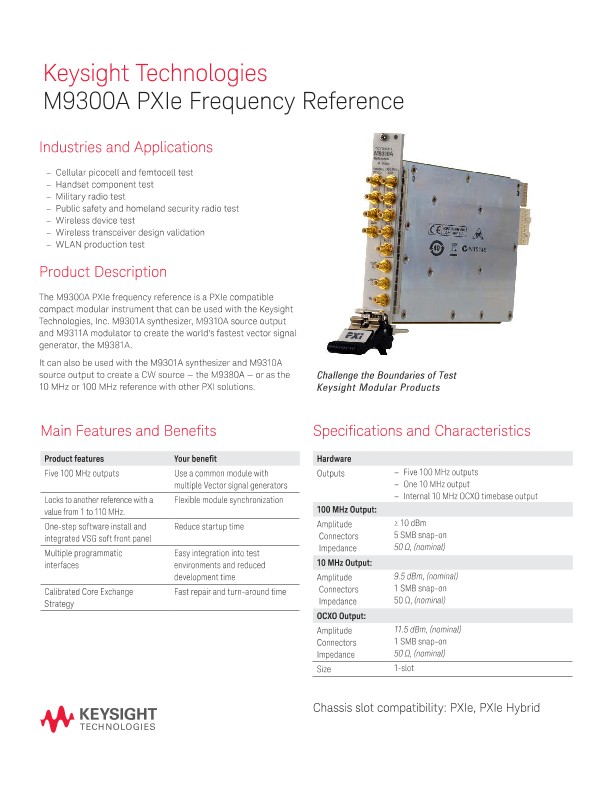 M9300A PXIe Frequency Reference