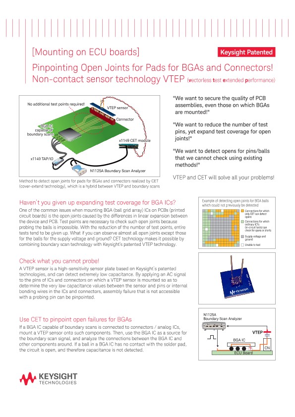 [Mounting on ECU boards] Pinpointing Open Joints for Pads for BGAs and Connectors! Non-contact sensor technology VTEP