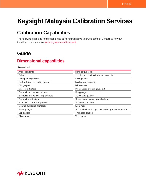 Keysight Malaysia Calibration Services