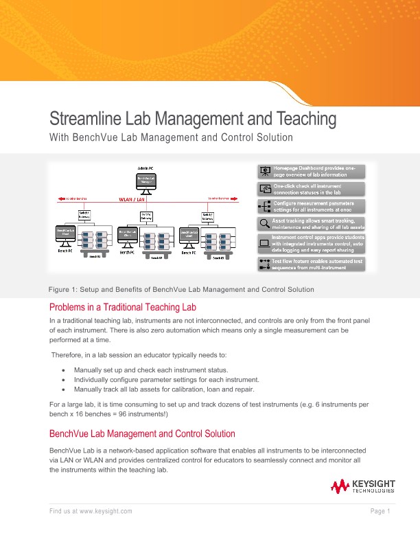 Streamline Lab Management and Teaching With BenchVue Lab Management and Control Solution