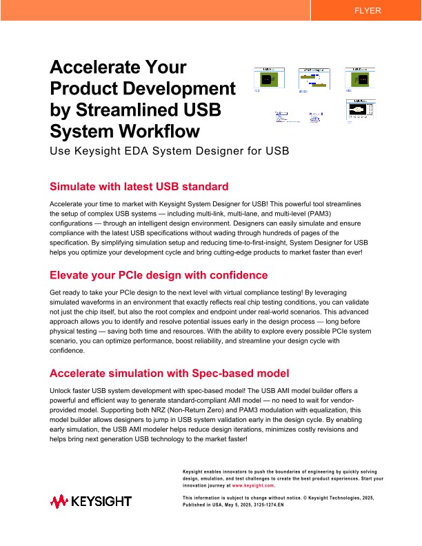 Accelerate Your Product Development by Streamlined USB System Workflow