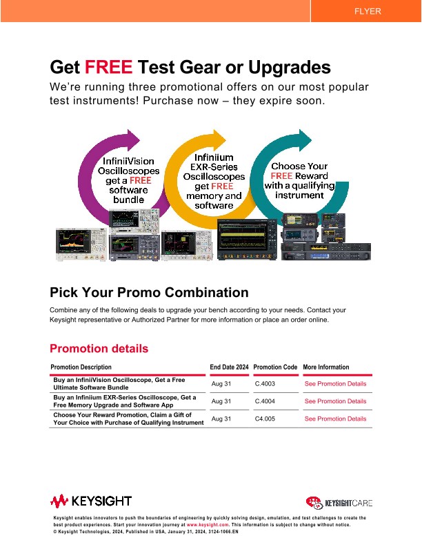 Get FREE Test Gear or Upgrades