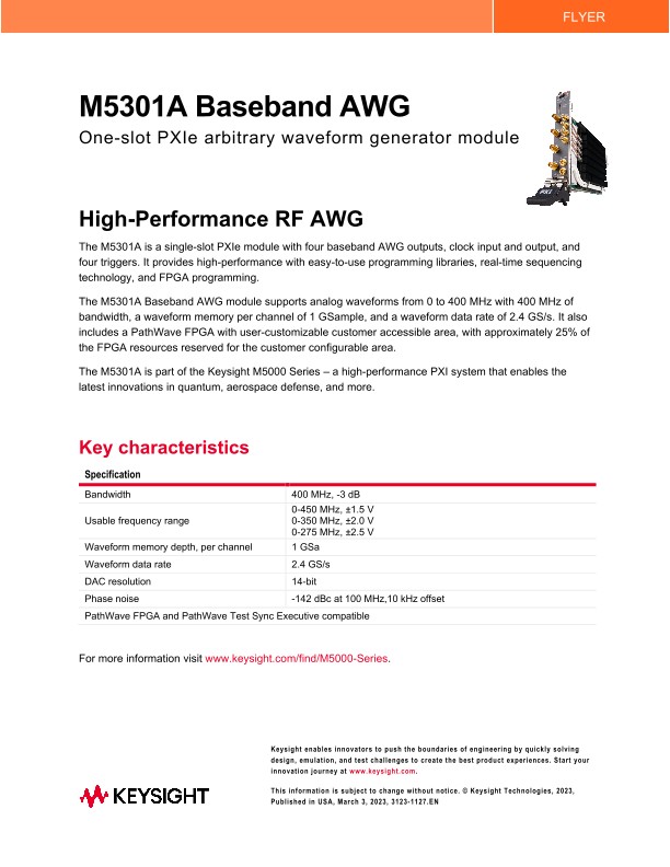 M5301A Baseband AWG