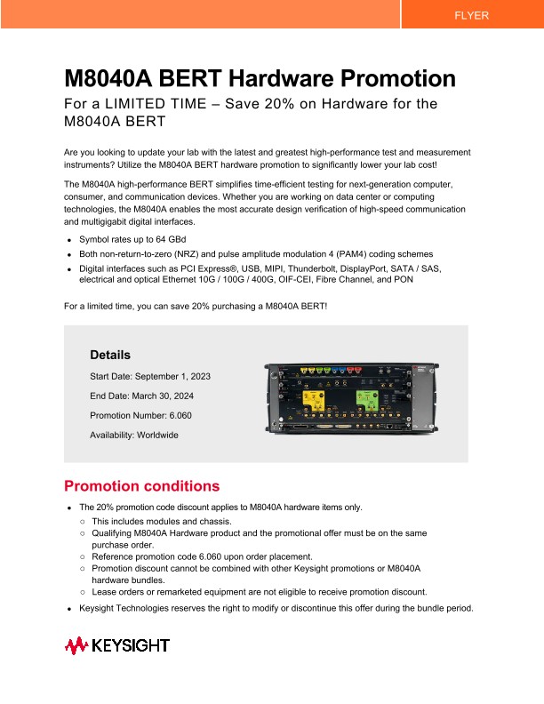 M8040A BERT Hardware Promotion